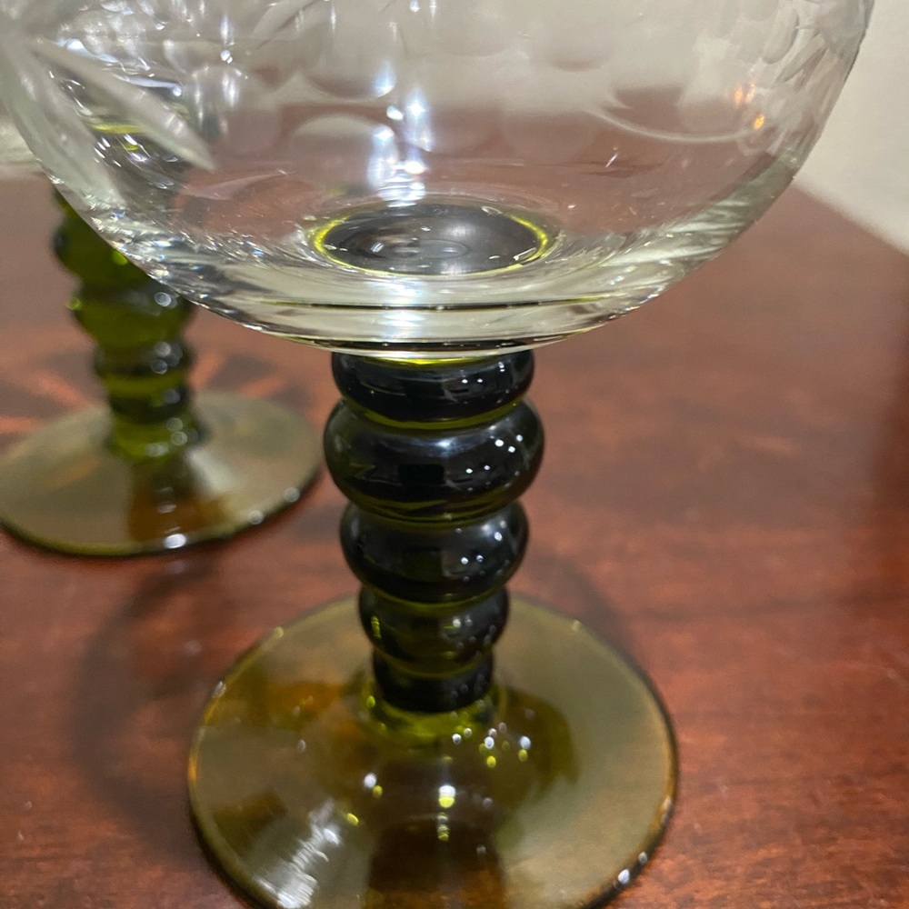 Vintage, Set of 3, Austrian Roemer Crystal Cordial Wine Glasses - Picture 2 of 6